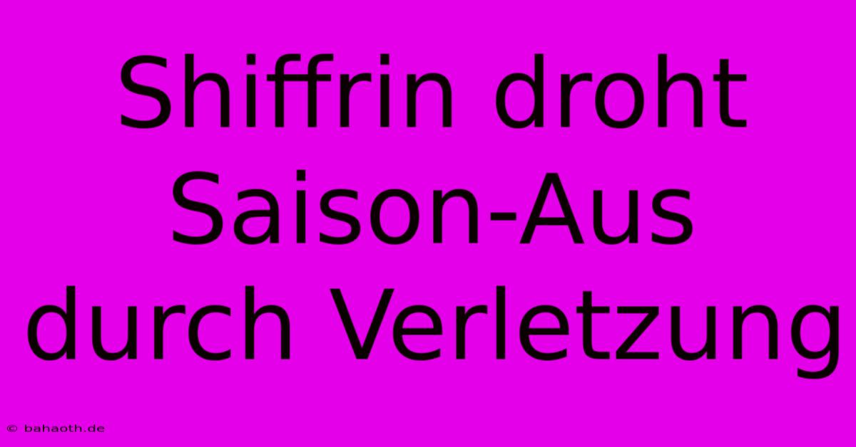 Shiffrin Droht Saison-Aus Durch Verletzung