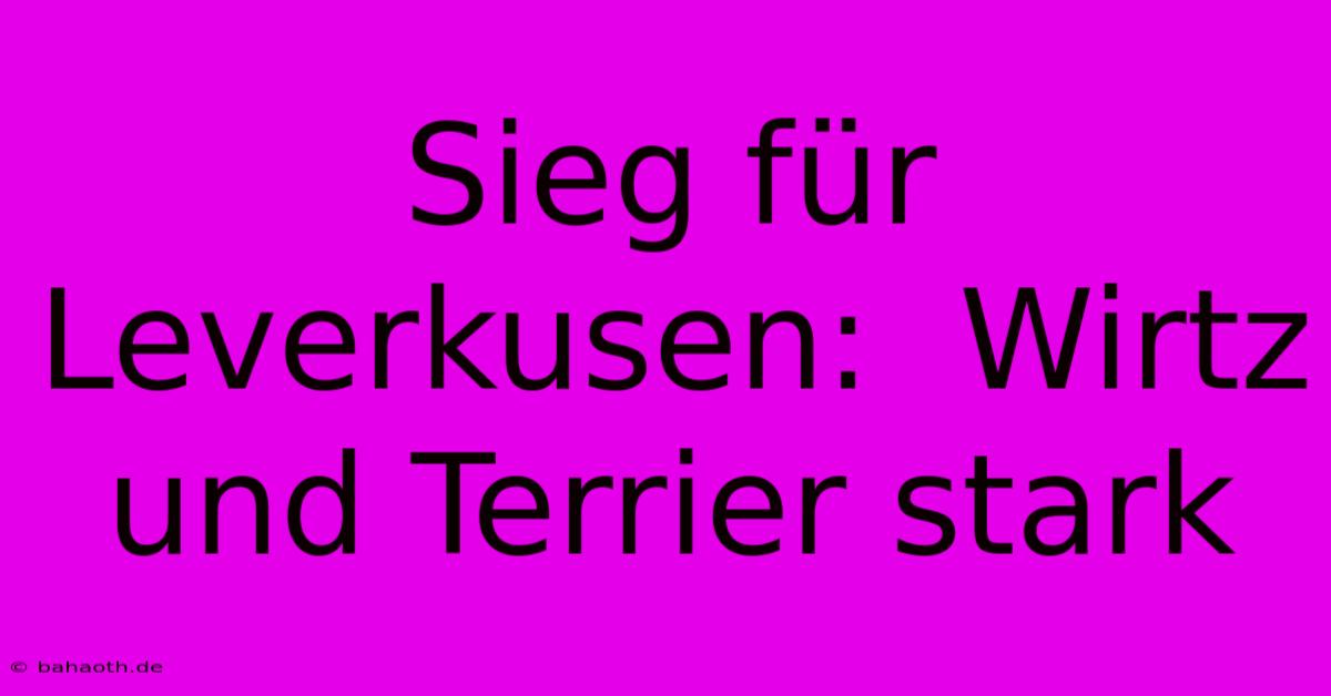 Sieg Für Leverkusen:  Wirtz Und Terrier Stark