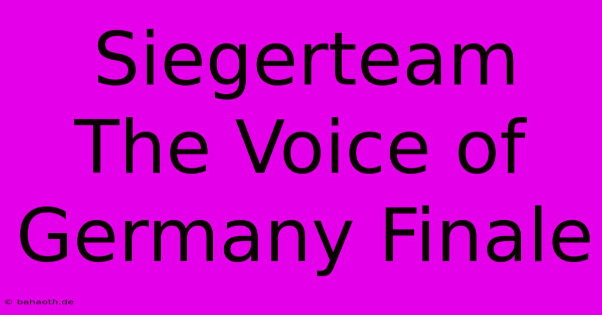 Siegerteam The Voice Of Germany Finale