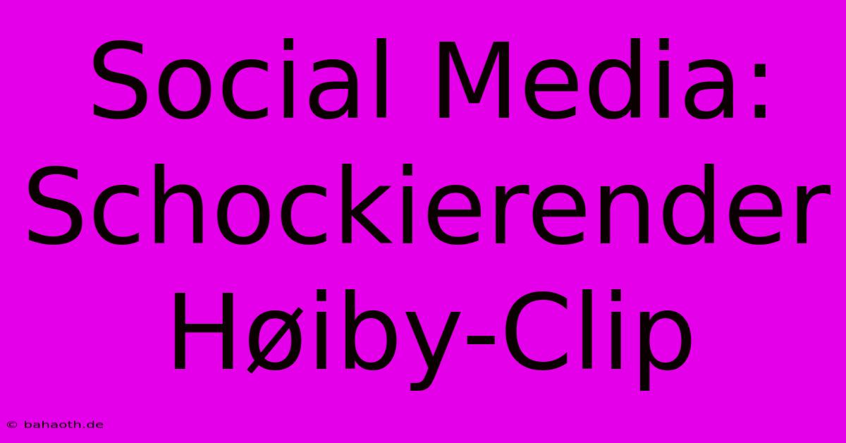 Social Media: Schockierender Høiby-Clip