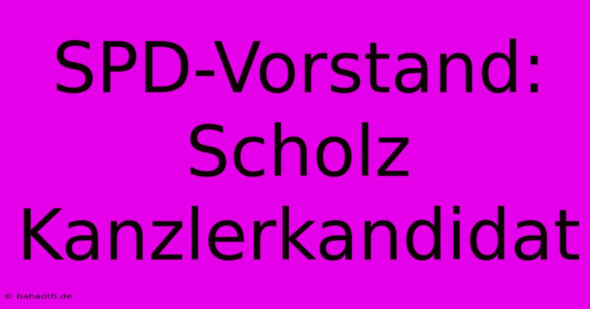 SPD-Vorstand: Scholz Kanzlerkandidat