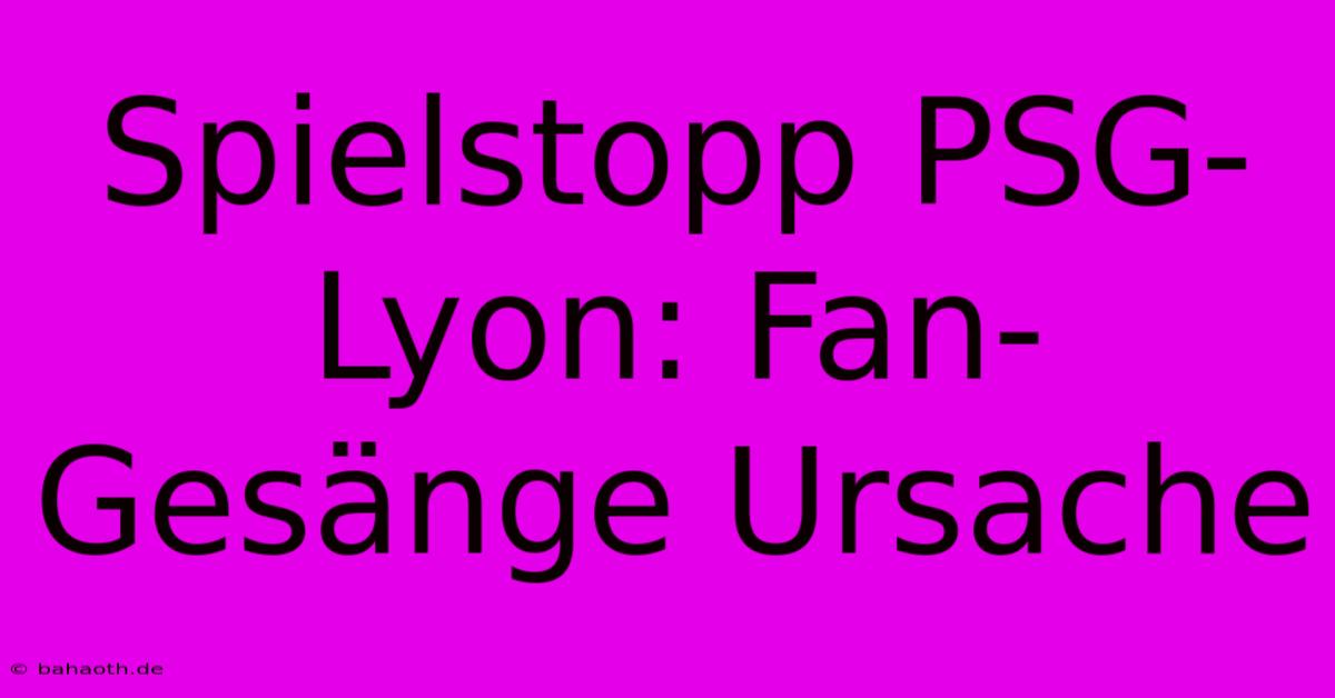 Spielstopp PSG-Lyon: Fan-Gesänge Ursache