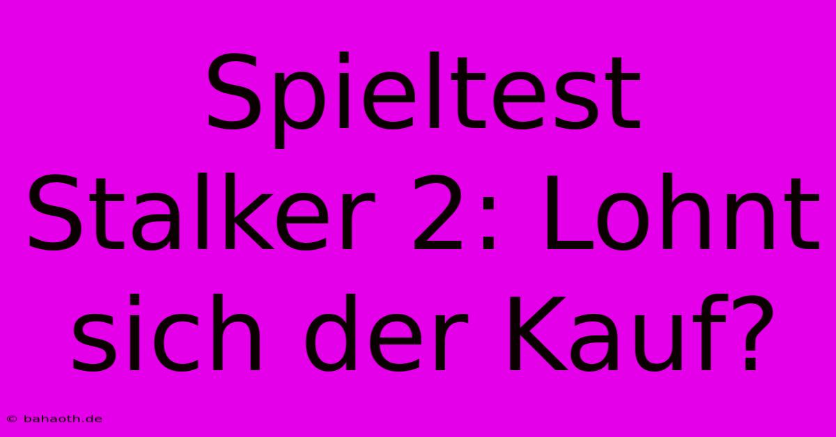 Spieltest Stalker 2: Lohnt Sich Der Kauf?