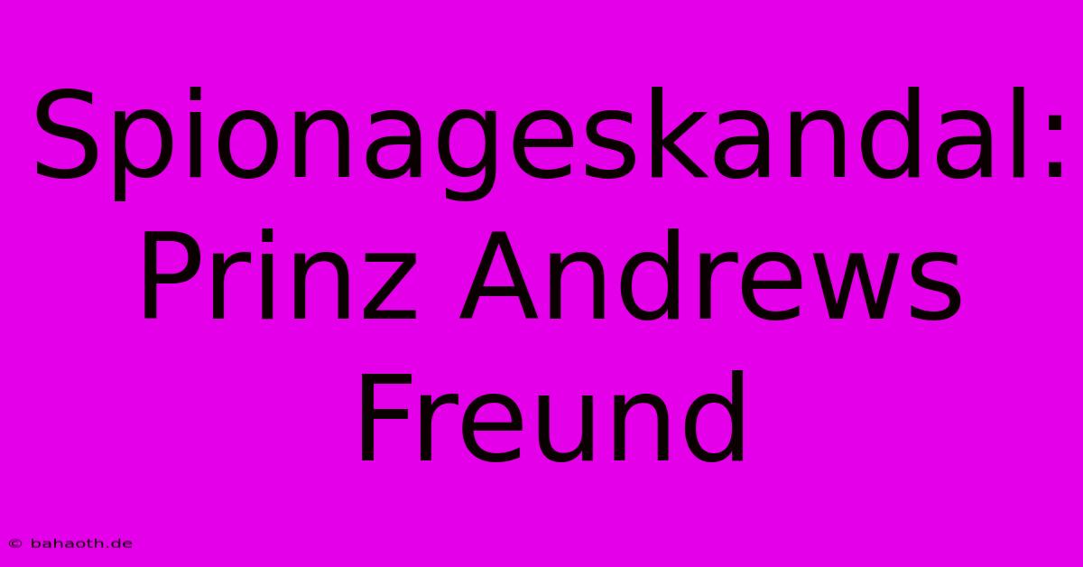 Spionageskandal: Prinz Andrews Freund