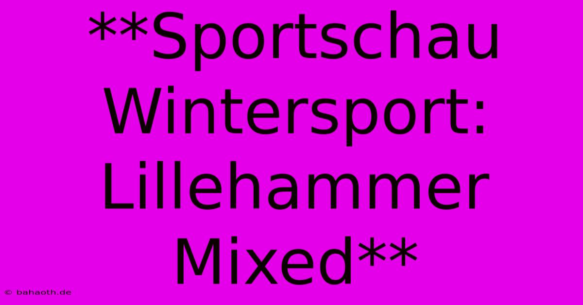 **Sportschau Wintersport: Lillehammer Mixed**