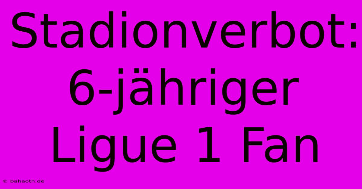 Stadionverbot: 6-jähriger Ligue 1 Fan