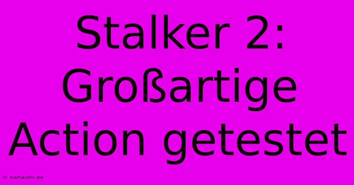 Stalker 2: Großartige Action Getestet