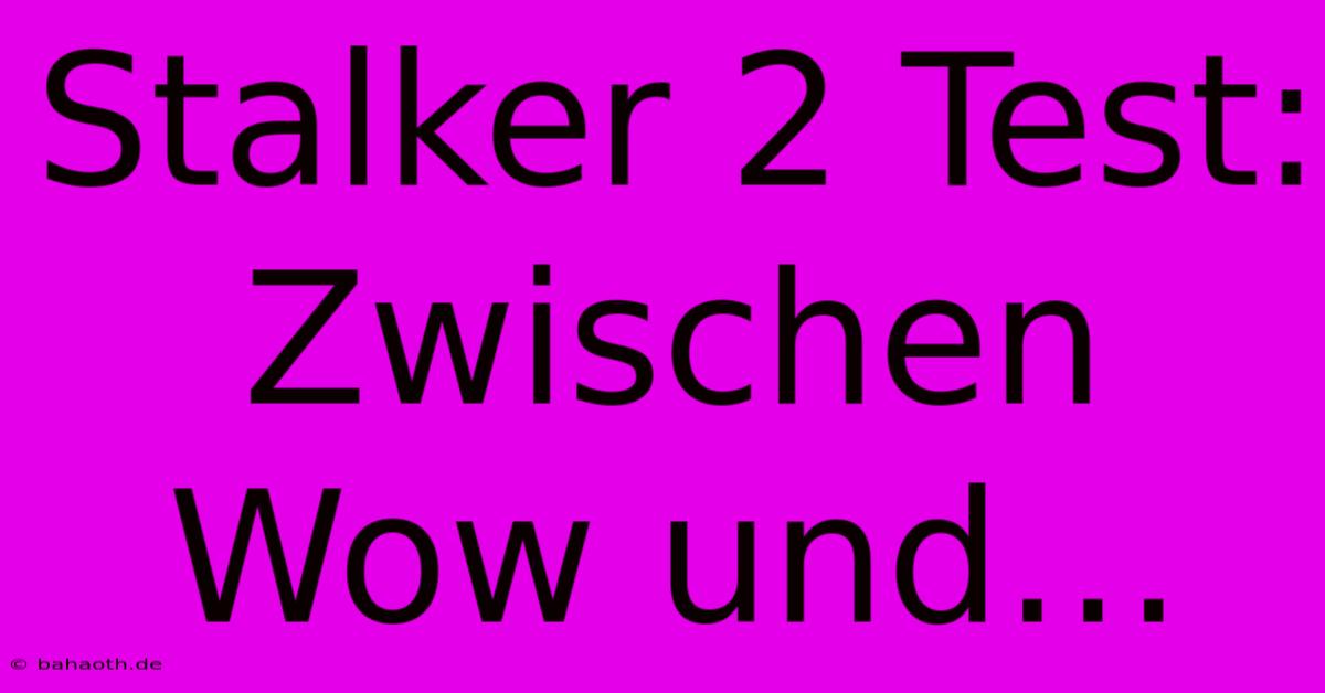 Stalker 2 Test: Zwischen Wow Und…