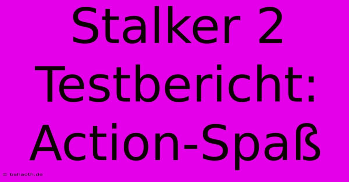 Stalker 2 Testbericht: Action-Spaß