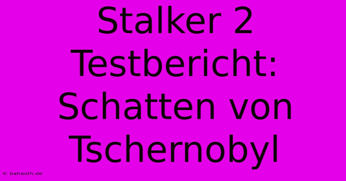 Stalker 2 Testbericht: Schatten Von Tschernobyl