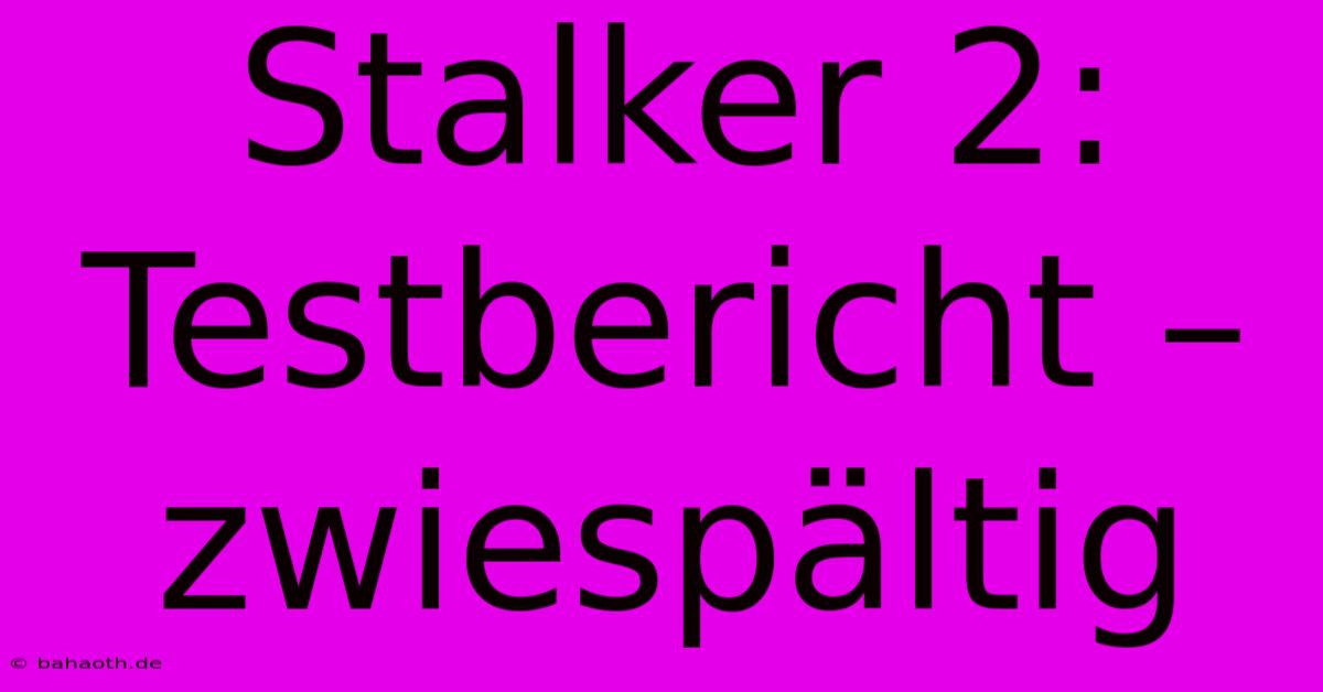 Stalker 2: Testbericht – Zwiespältig