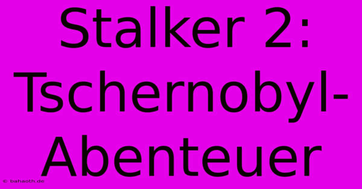 Stalker 2: Tschernobyl-Abenteuer