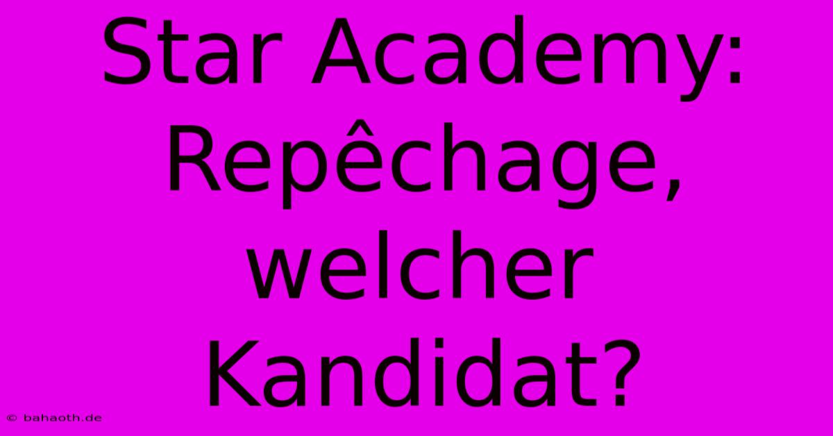 Star Academy: Repêchage, Welcher Kandidat?