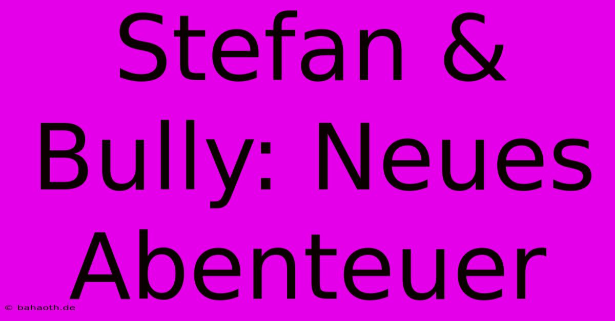 Stefan & Bully: Neues Abenteuer