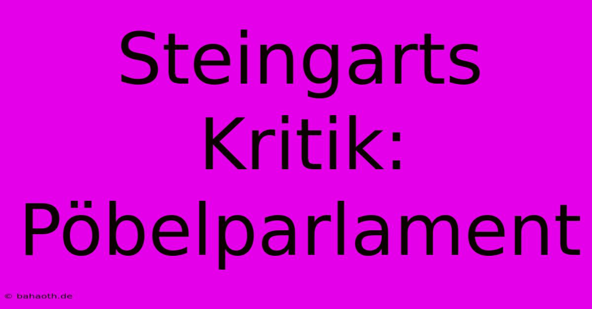 Steingarts Kritik: Pöbelparlament