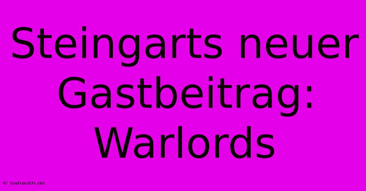 Steingarts Neuer Gastbeitrag: Warlords