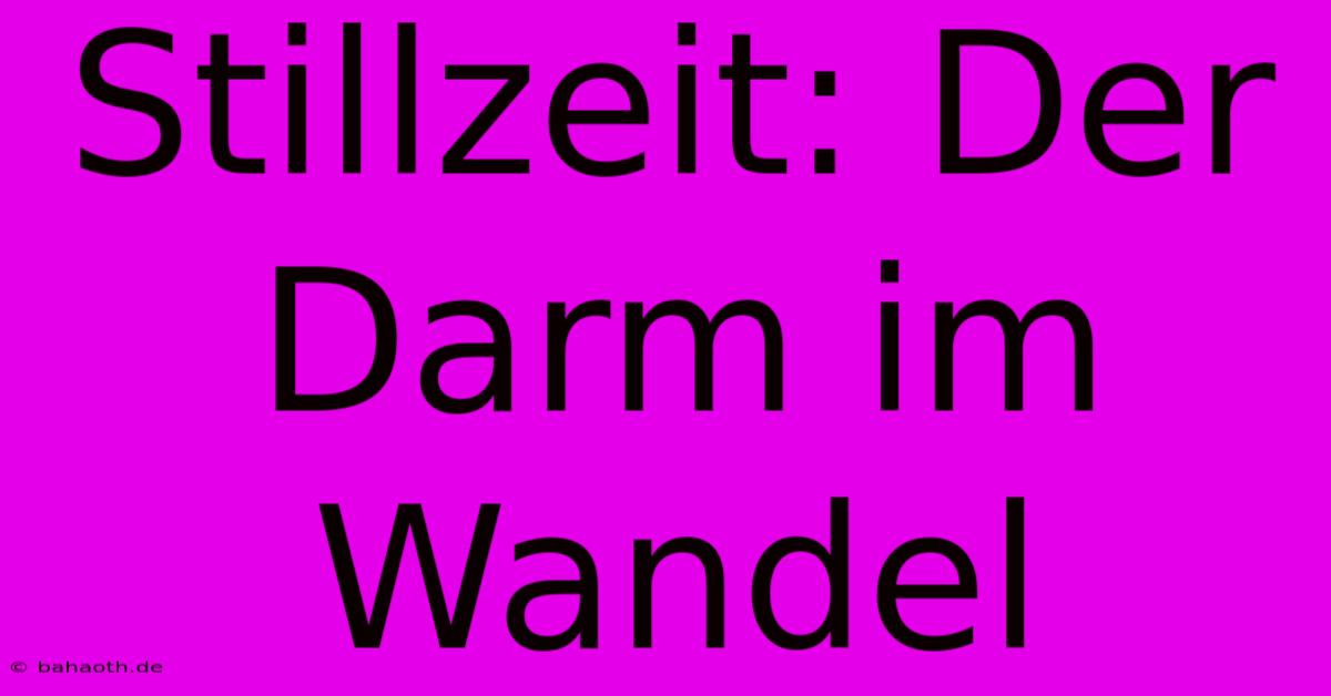 Stillzeit: Der Darm Im Wandel