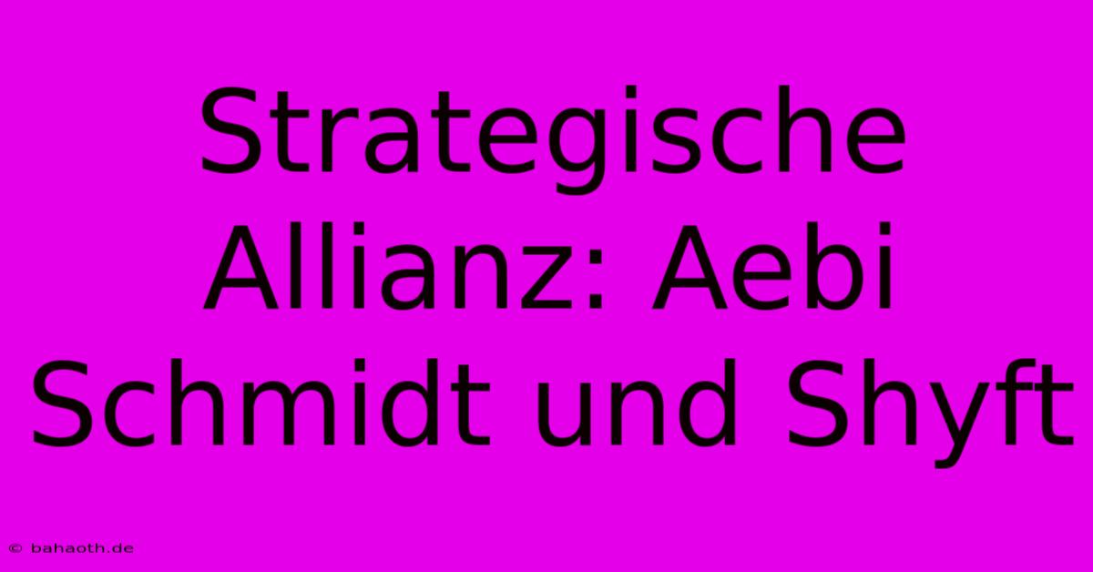 Strategische Allianz: Aebi Schmidt Und Shyft