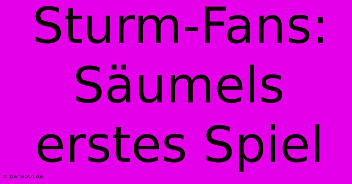 Sturm-Fans: Säumels Erstes Spiel