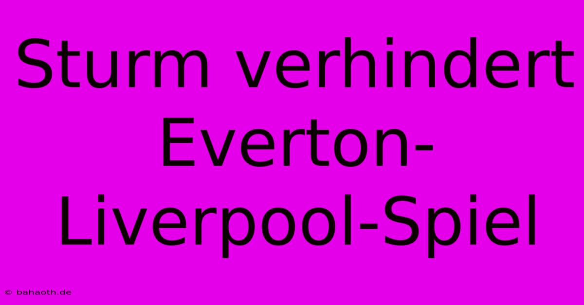 Sturm Verhindert Everton-Liverpool-Spiel