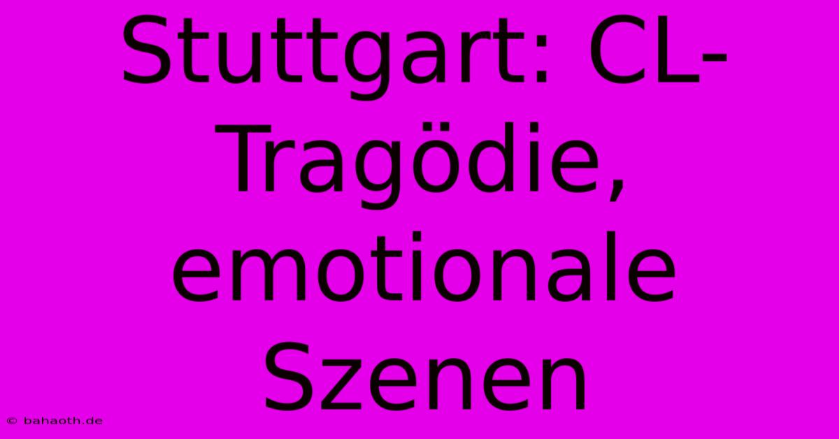 Stuttgart: CL-Tragödie, Emotionale Szenen