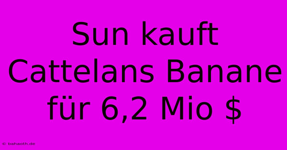 Sun Kauft Cattelans Banane Für 6,2 Mio $