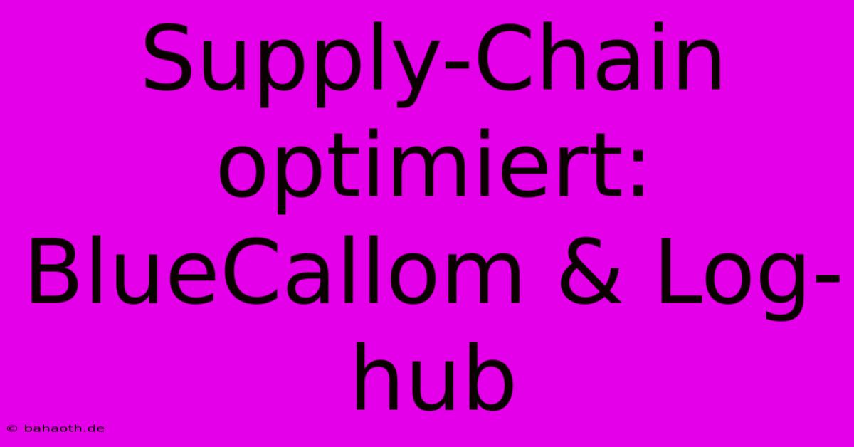 Supply-Chain Optimiert: BlueCallom & Log-hub