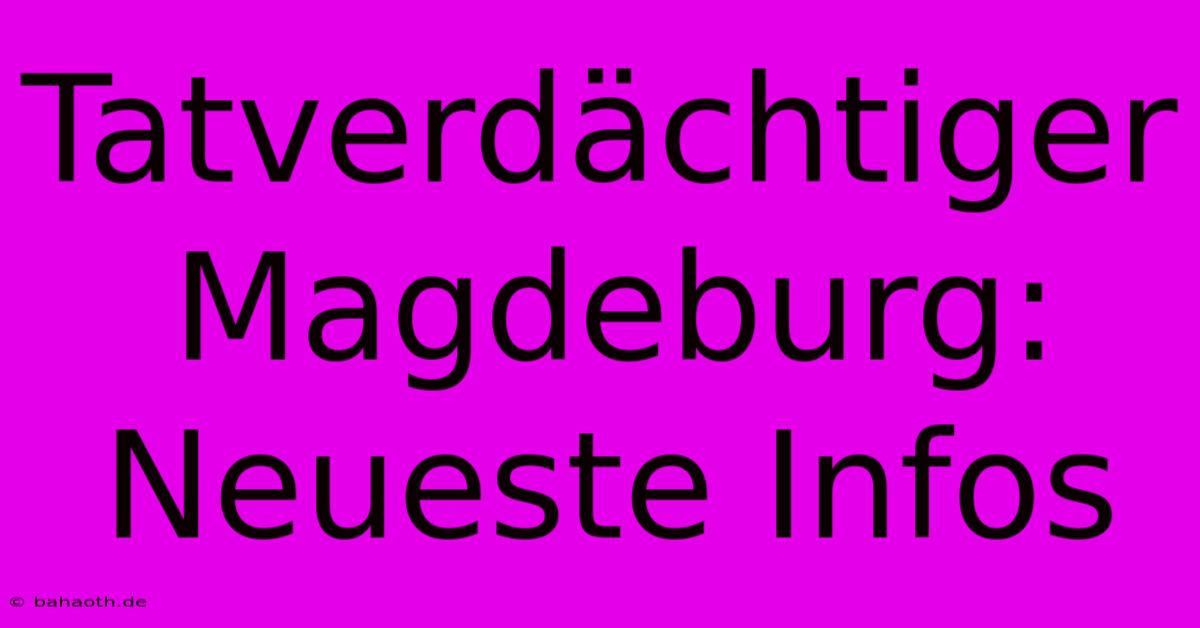 Tatverdächtiger Magdeburg:  Neueste Infos