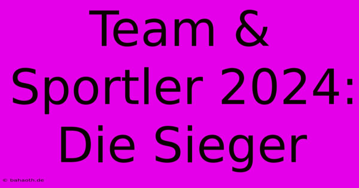 Team & Sportler 2024: Die Sieger