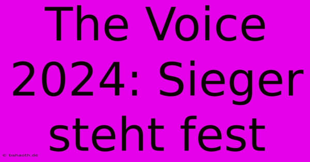 The Voice 2024: Sieger Steht Fest