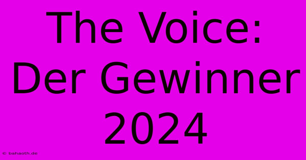 The Voice: Der Gewinner 2024