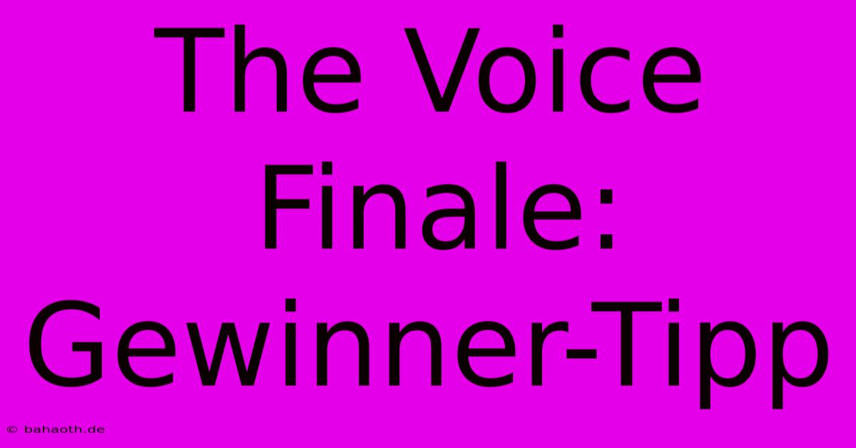 The Voice Finale:  Gewinner-Tipp