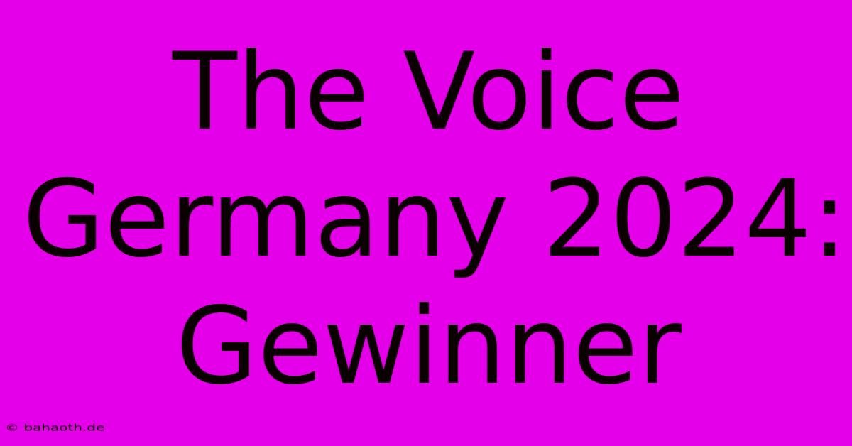 The Voice Germany 2024: Gewinner