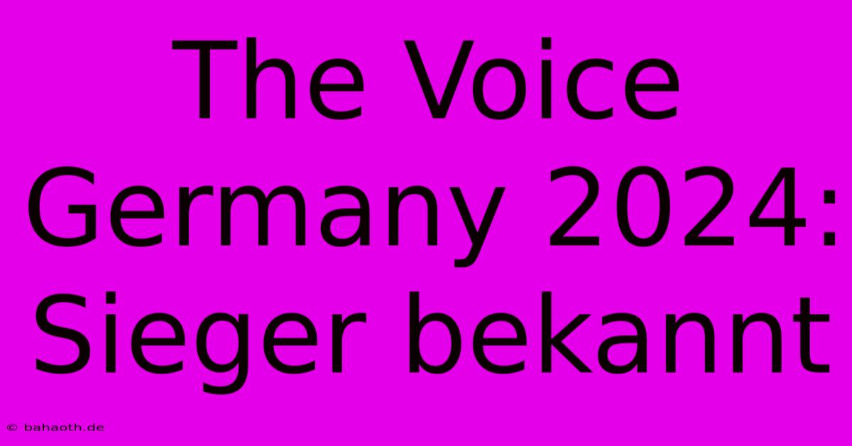 The Voice Germany 2024: Sieger Bekannt