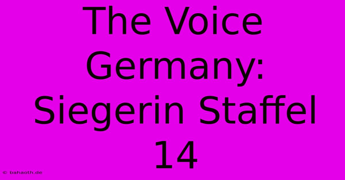 The Voice Germany: Siegerin Staffel 14