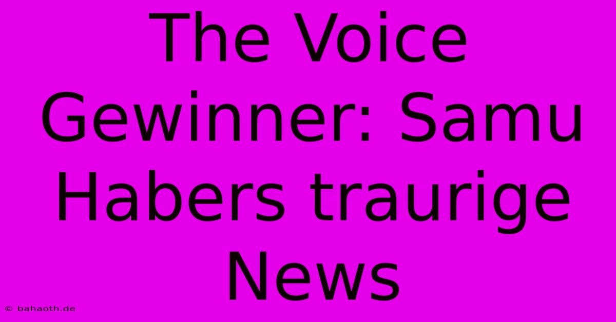 The Voice Gewinner: Samu Habers Traurige News