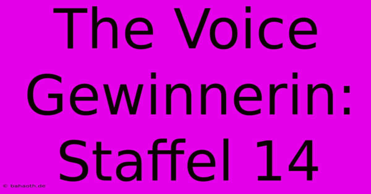 The Voice Gewinnerin: Staffel 14