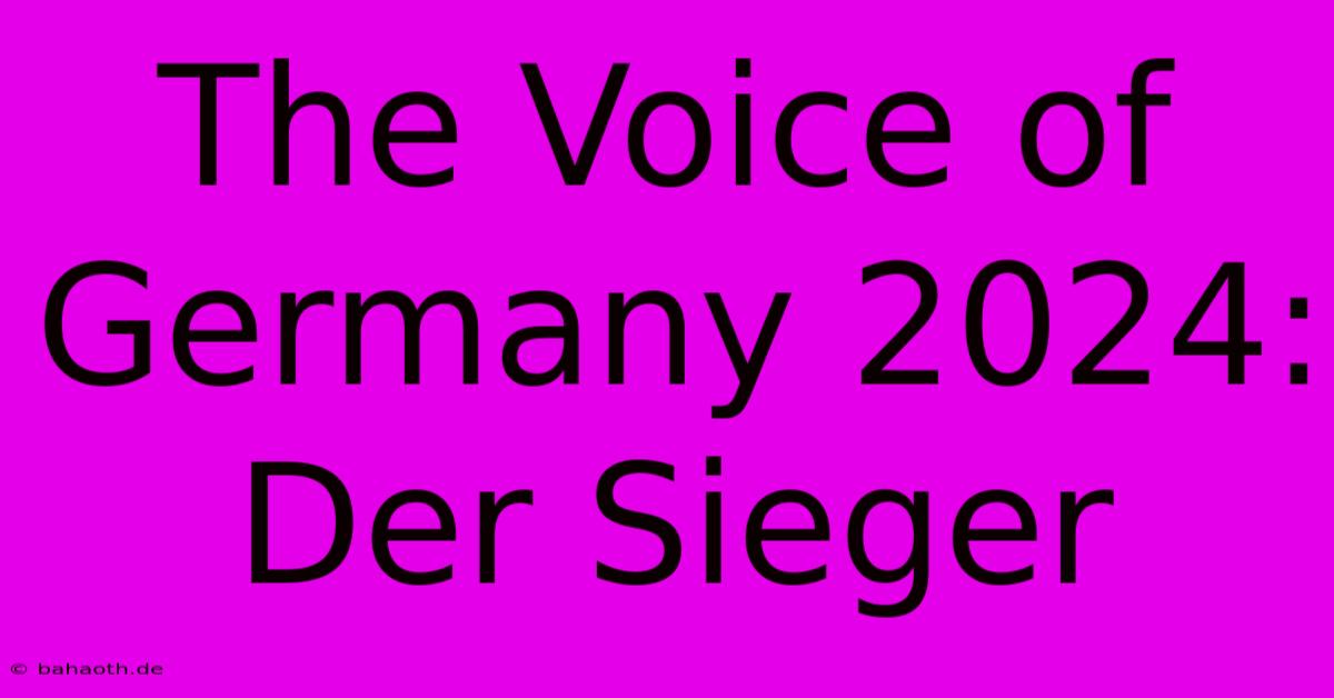 The Voice Of Germany 2024: Der Sieger