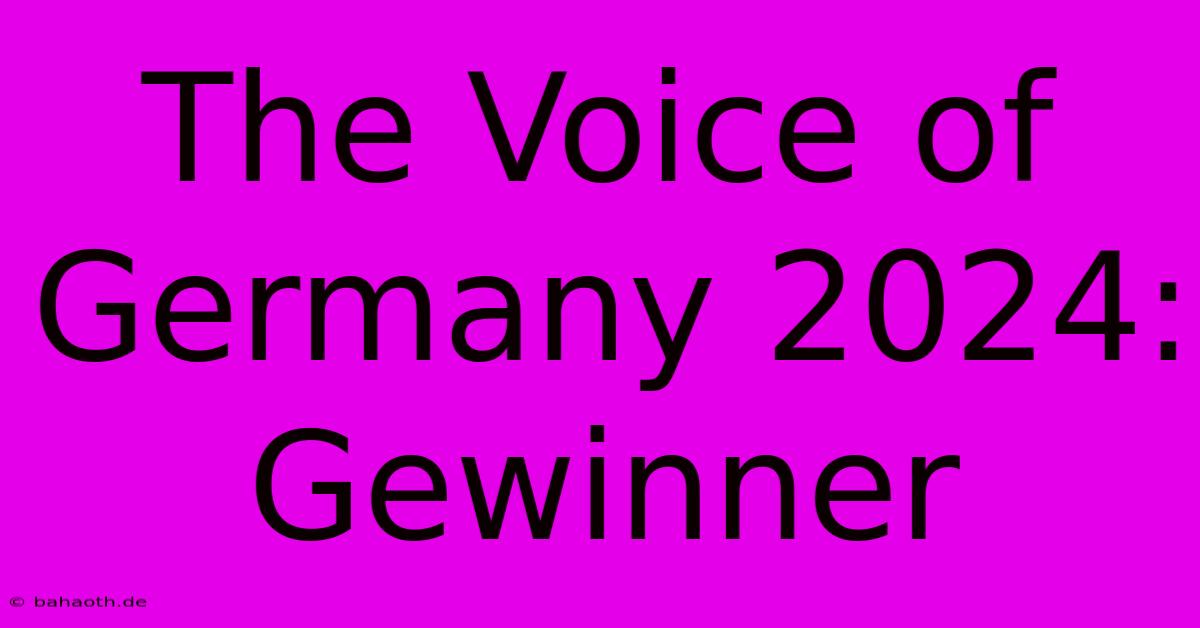 The Voice Of Germany 2024: Gewinner