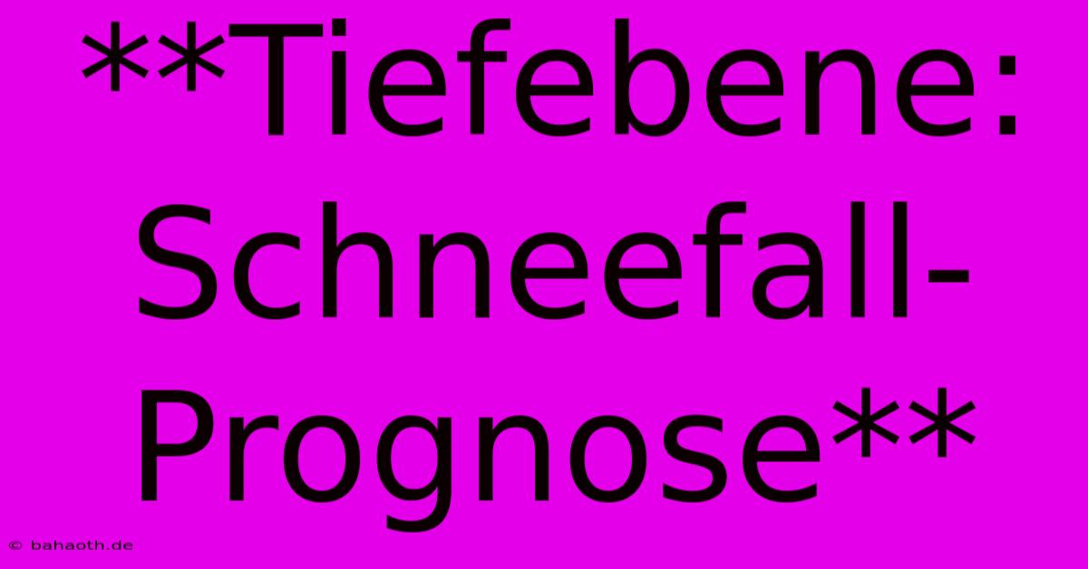 **Tiefebene: Schneefall-Prognose**