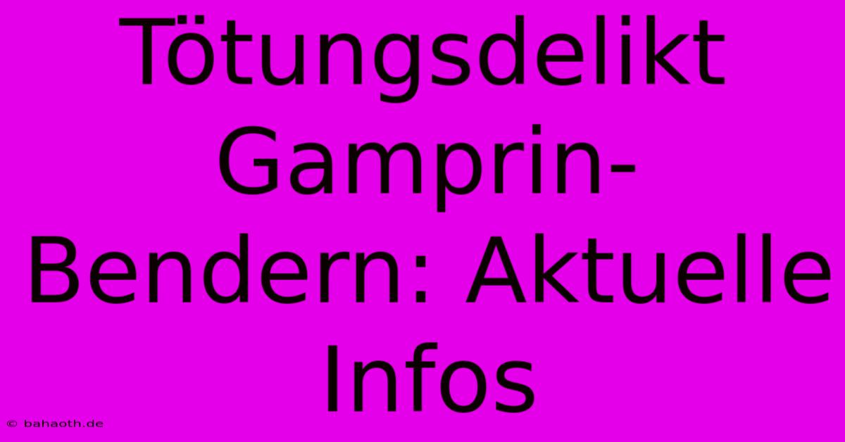 Tötungsdelikt Gamprin-Bendern: Aktuelle Infos