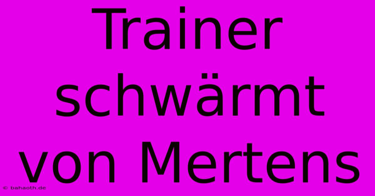 Trainer Schwärmt Von Mertens