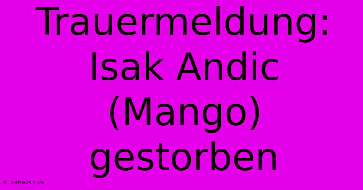 Trauermeldung: Isak Andic (Mango)  Gestorben