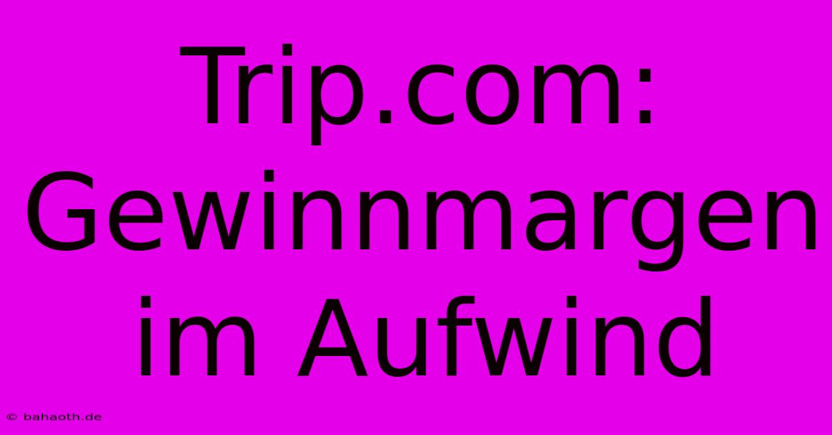 Trip.com:  Gewinnmargen Im Aufwind