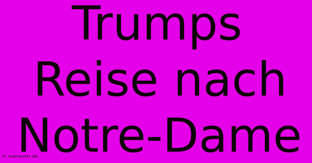 Trumps Reise Nach Notre-Dame