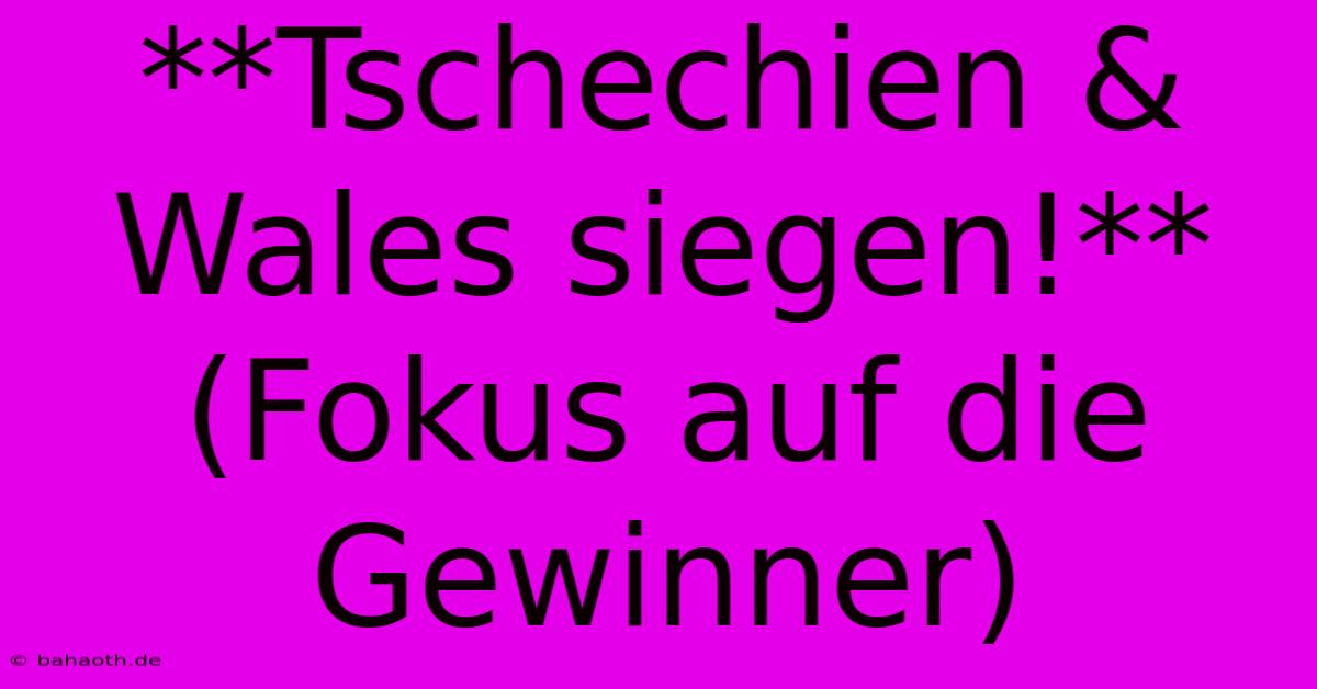 **Tschechien & Wales Siegen!** (Fokus Auf Die Gewinner)