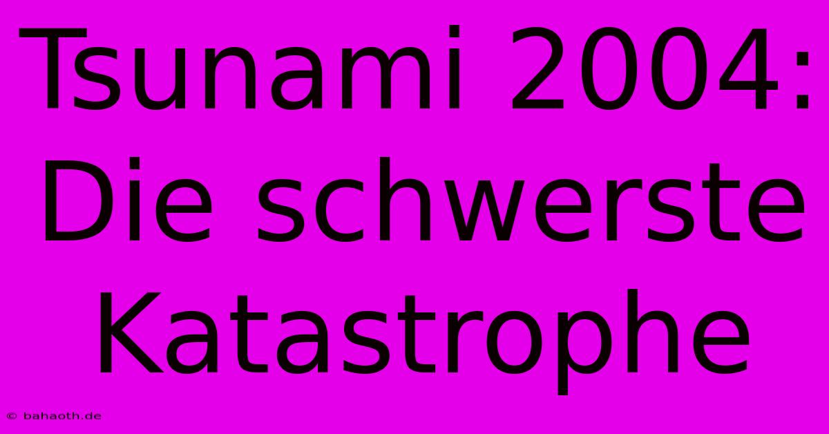 Tsunami 2004:  Die Schwerste Katastrophe