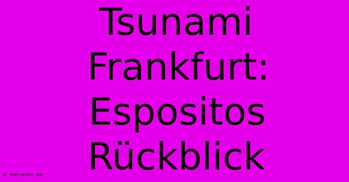 Tsunami Frankfurt: Espositos Rückblick