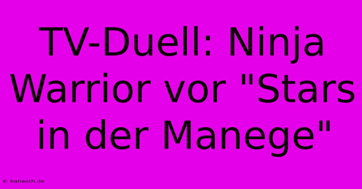 TV-Duell: Ninja Warrior Vor 