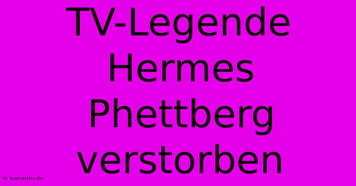 TV-Legende Hermes Phettberg Verstorben